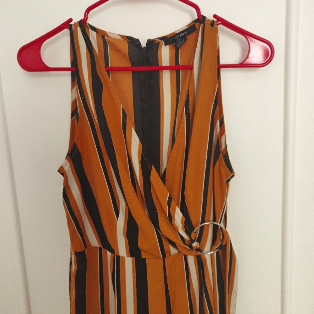 Forever 21 striped jumpsuit size M